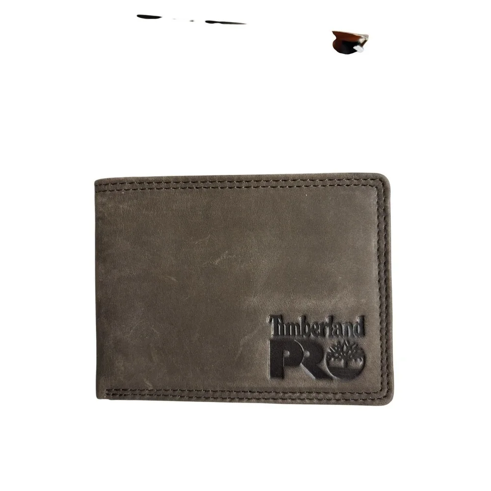 NIB! Timberland PRO Mens Slim Leather Bifold Wallet with Back ID Window Normcore
